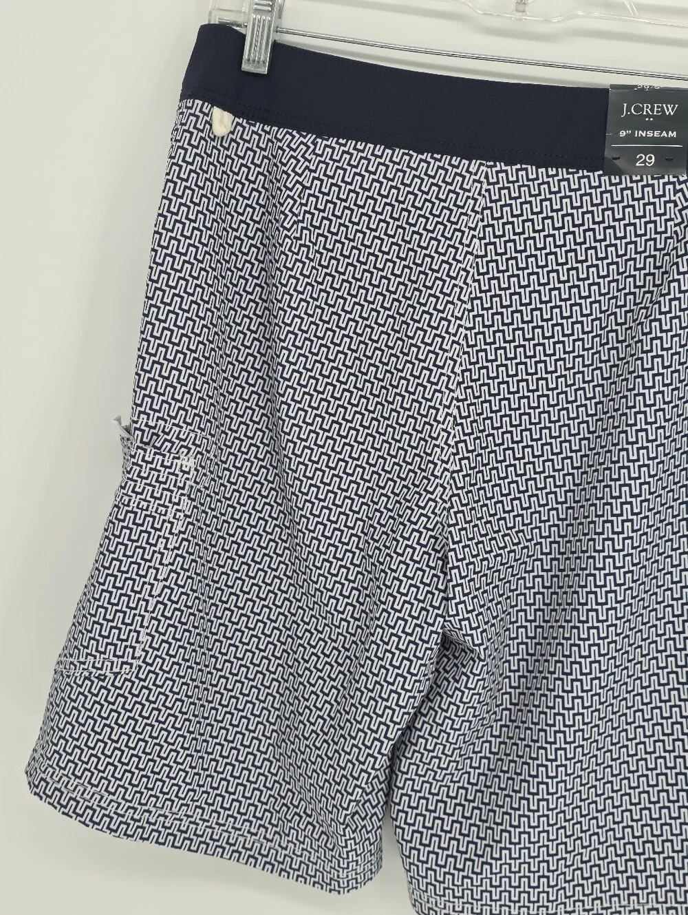 Mens J Crew Flex Swimwear Swim Trunks Size 29 Blue White NWT